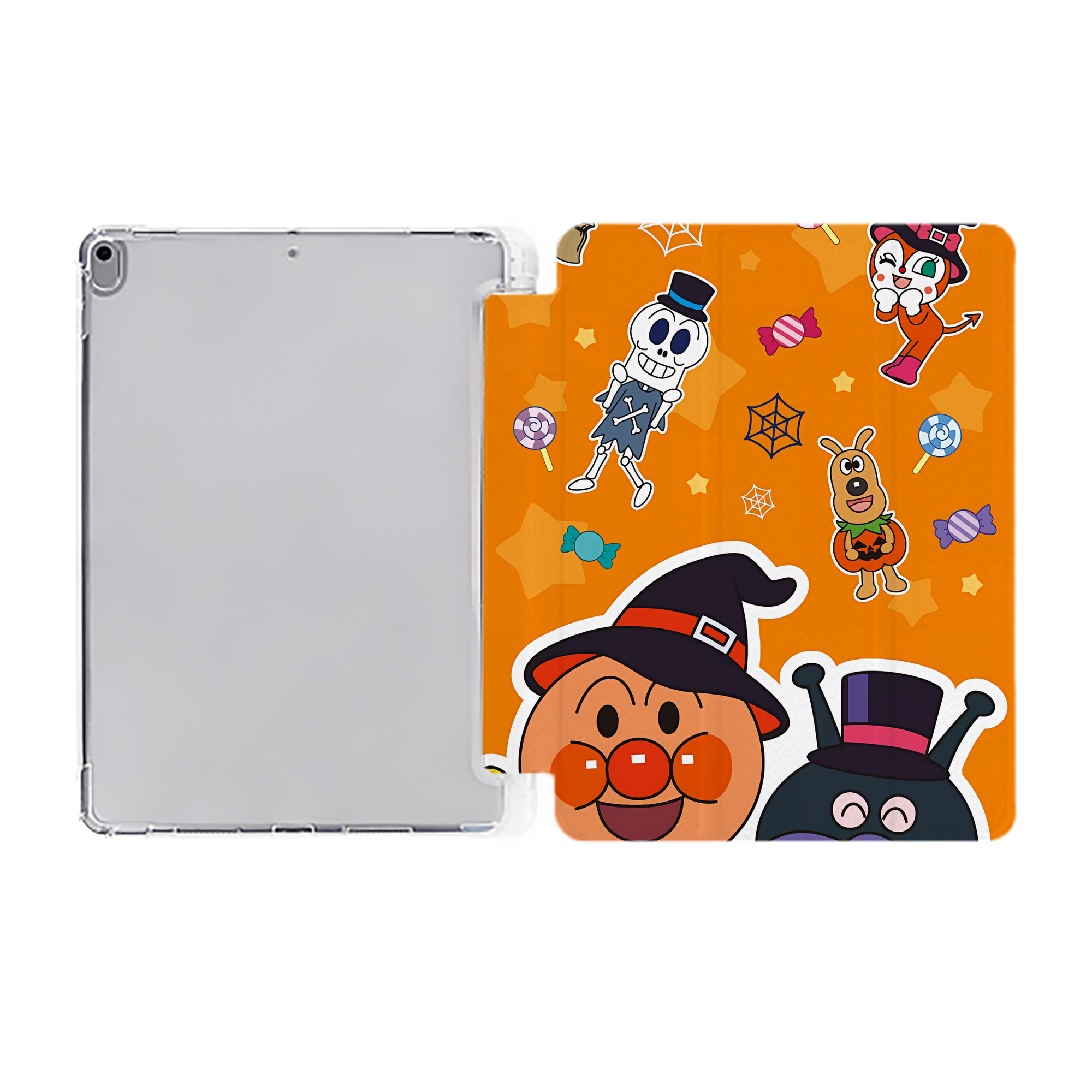 （画像用） アンパンマン Anpanman IPad ケース ペン収納付き 三つ折りスタンド PUレザー×シリコン 対応機種9.5/10.5/10.9インチ